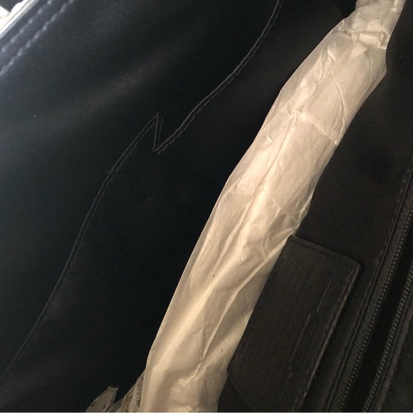 Coach Taylor Leather Marin Flap Satchel Work Bag Black Contrast Trim NWT - Picture 14 of 16